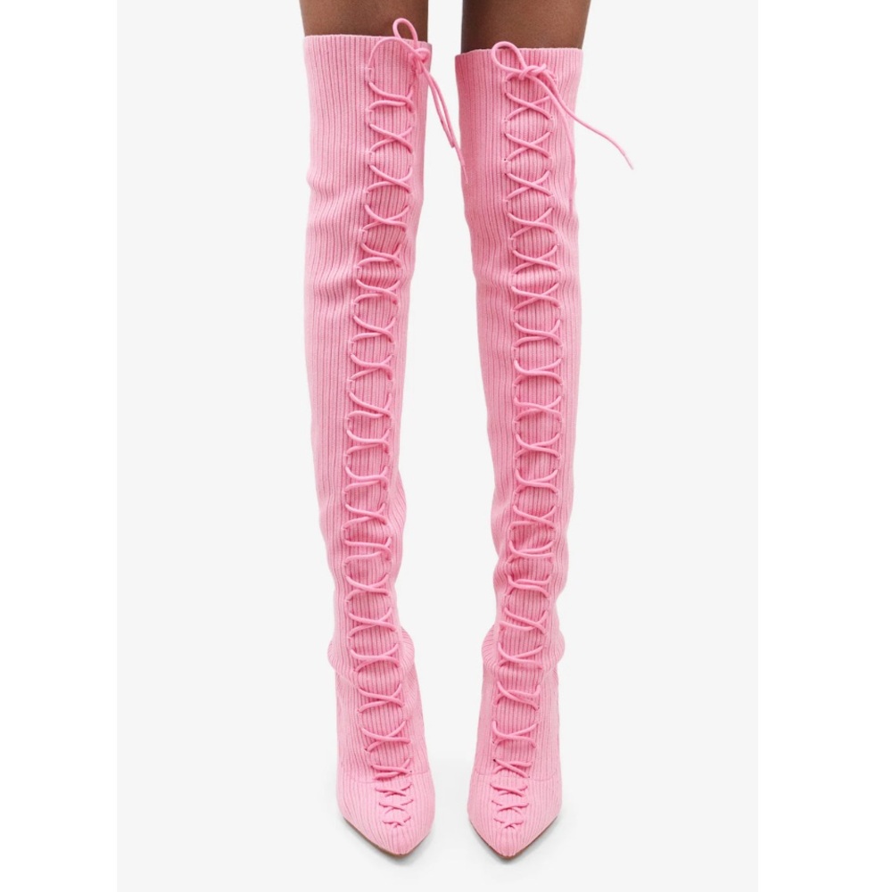 LEMONADE Zeri Pink Thigh High Boots